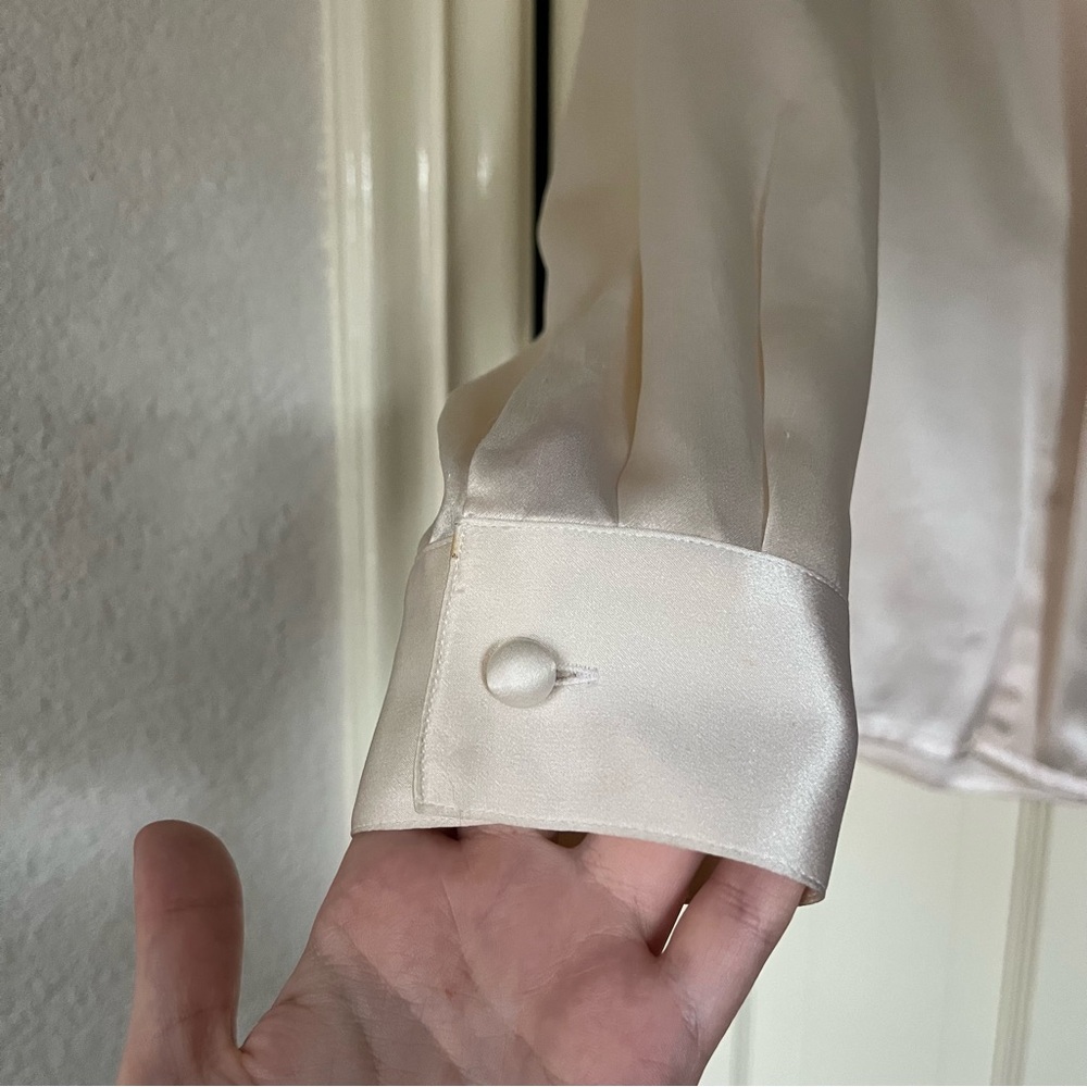 Vintage Silk Ivory Blouse - Picture 3 of 12